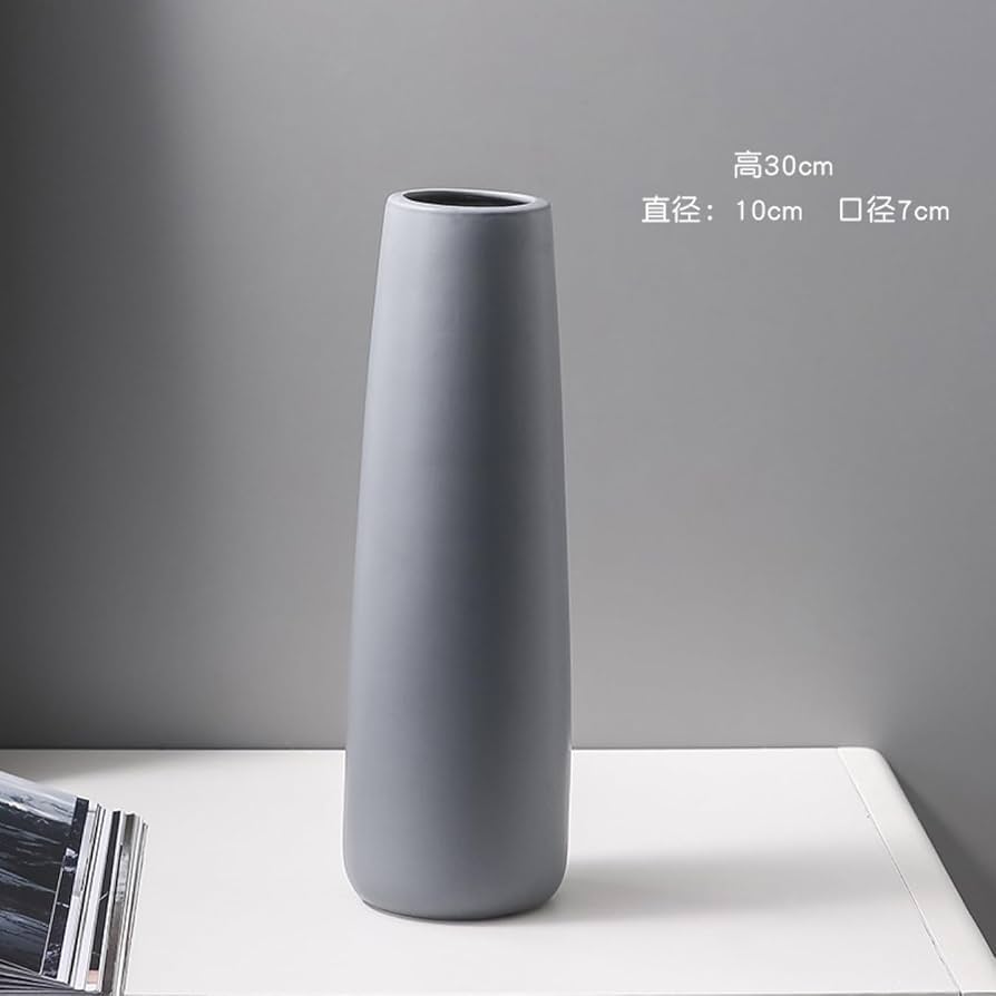 Amazon.co.jp: YJFFQ かびん セラミック 大きい 花器 花瓶 グレー